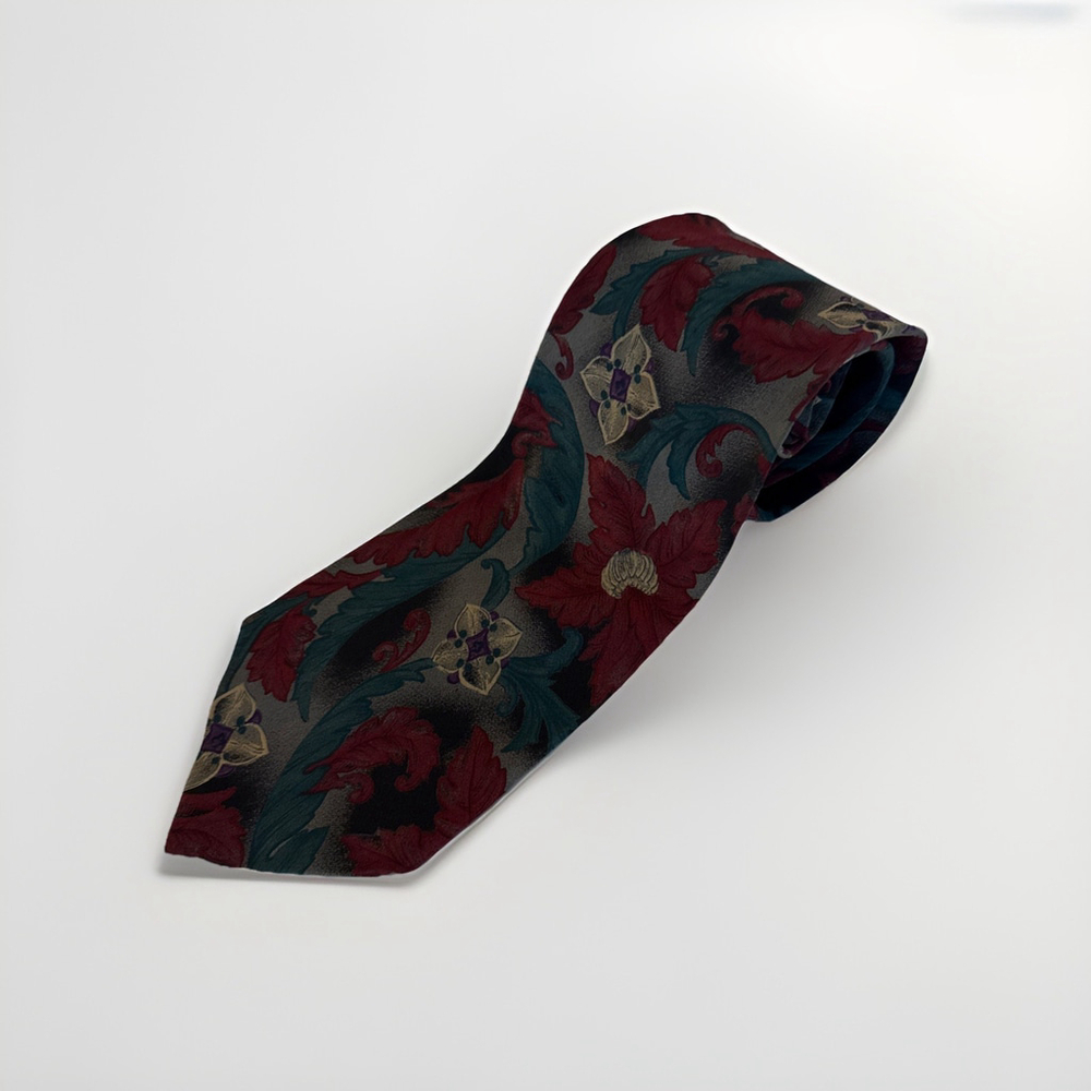 Vintage Bill Blass Men’s 100% Silk Tie Jewel Tones